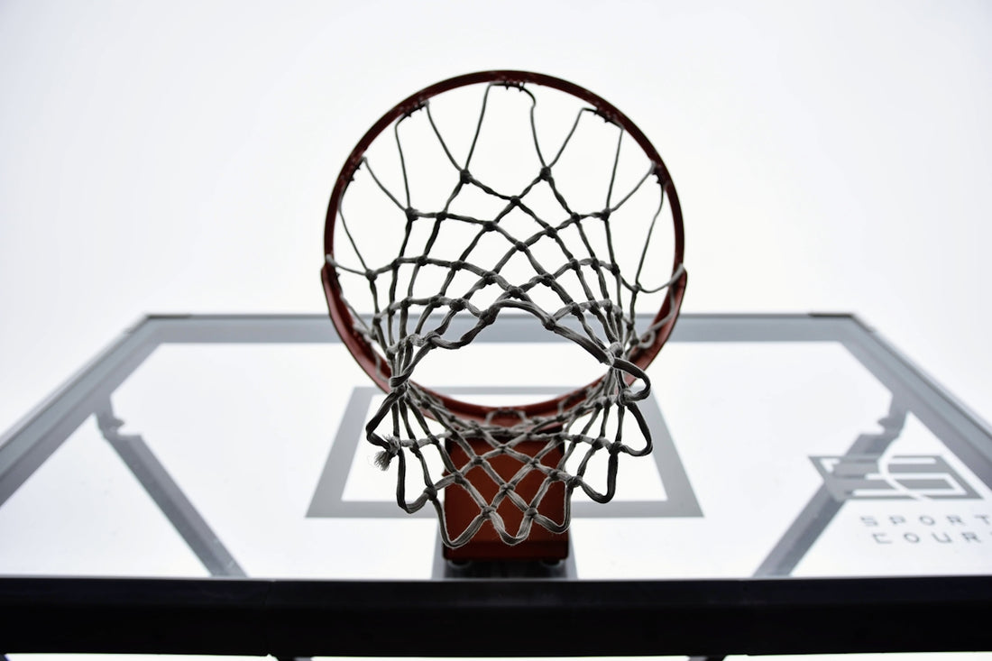 red and black basketball hoop