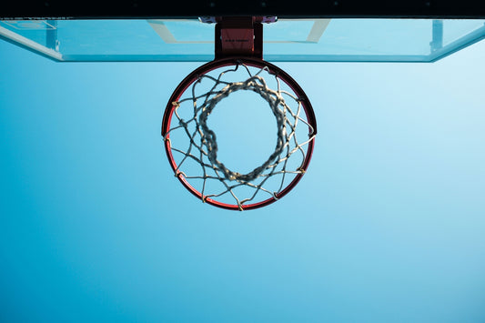 a basketball hoop with a basketball inside of it